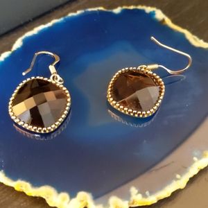 Brown/Gold Gemstone Earrings